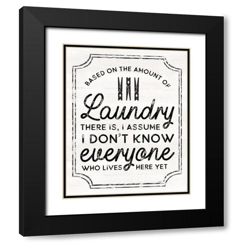 Laundry Art portrait I-Based on Amount Black Modern Wood Framed Art Print with Double Matting by Reed, Tara