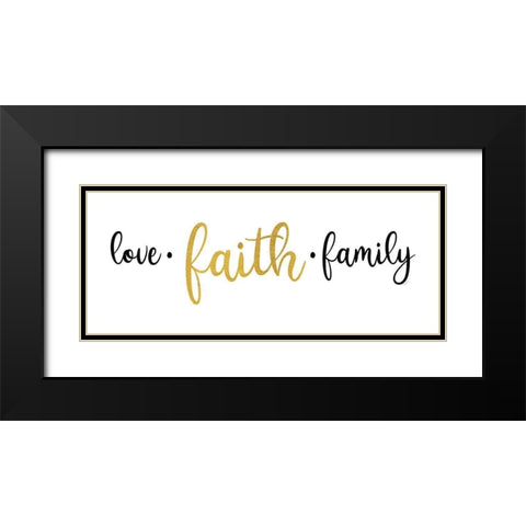 Religious Art panel II-Love Faith Black Modern Wood Framed Art Print with Double Matting by Reed, Tara
