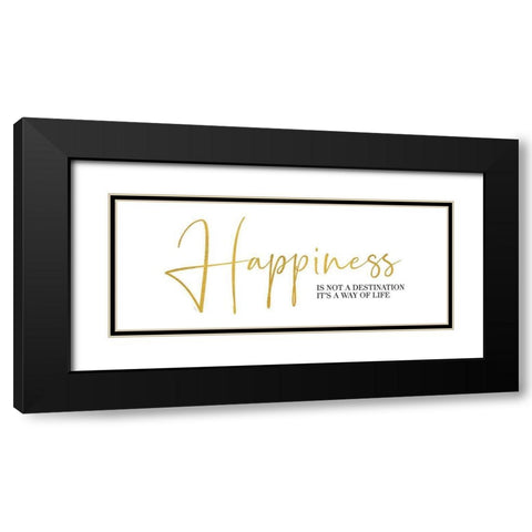 Sentiment Art panel III-Happiness Black Modern Wood Framed Art Print with Double Matting by Reed, Tara