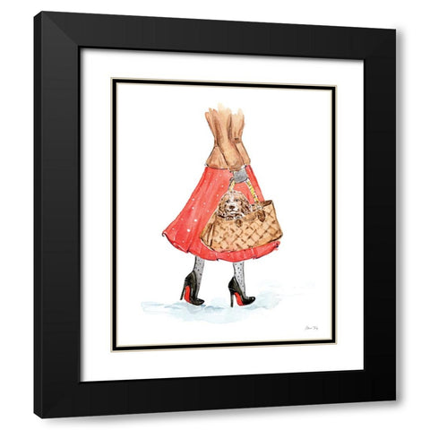 Christmas in the City portrait III Black Modern Wood Framed Art Print with Double Matting by Faye, Elena