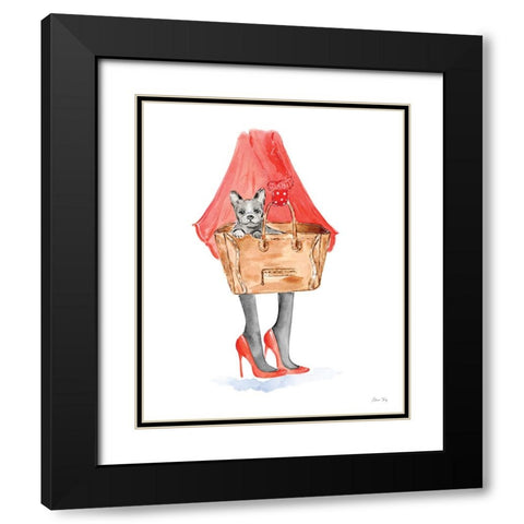 Christmas in the City portrait IV Black Modern Wood Framed Art Print with Double Matting by Faye, Elena