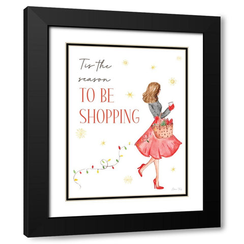 Christmas in the City portrait VI-Shopping Season Black Modern Wood Framed Art Print with Double Matting by Faye, Elena