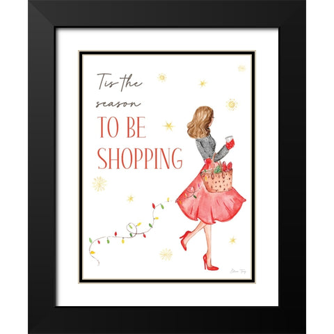Christmas in the City portrait VI-Shopping Season Black Modern Wood Framed Art Print with Double Matting by Faye, Elena