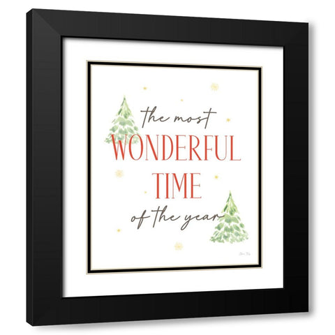 Christmas in the City portrait VII-Most Wonderful Time Black Modern Wood Framed Art Print with Double Matting by Faye, Elena