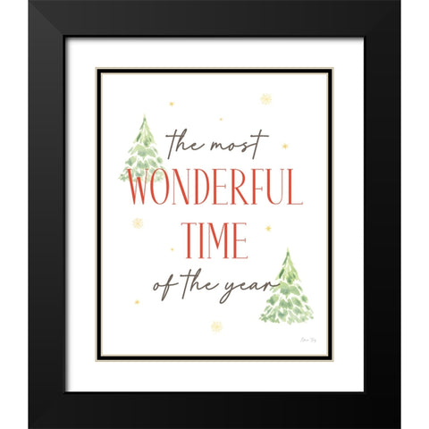 Christmas in the City portrait VII-Most Wonderful Time Black Modern Wood Framed Art Print with Double Matting by Faye, Elena