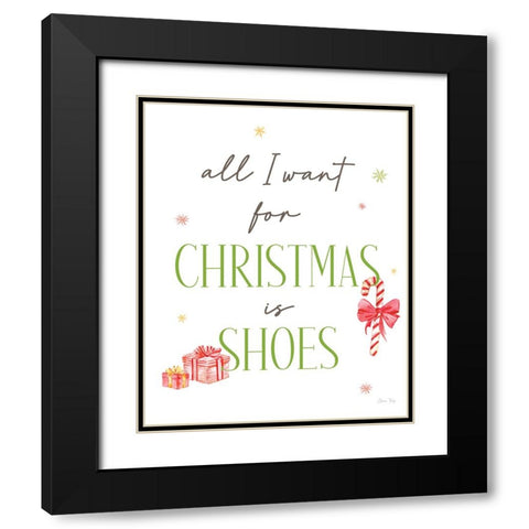 Christmas in the City portrait IX-All I Want Black Modern Wood Framed Art Print with Double Matting by Faye, Elena
