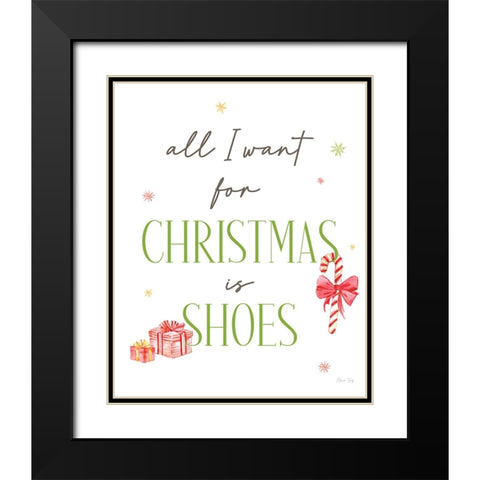 Christmas in the City portrait IX-All I Want Black Modern Wood Framed Art Print with Double Matting by Faye, Elena