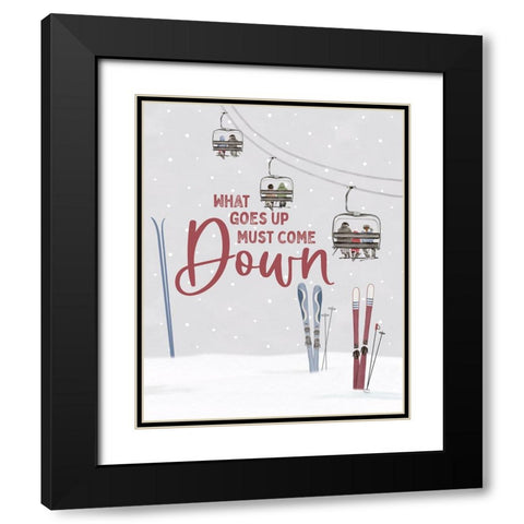Winter Mountain Getaway portrait II-What Goes Up Black Modern Wood Framed Art Print with Double Matting by Tara Reed