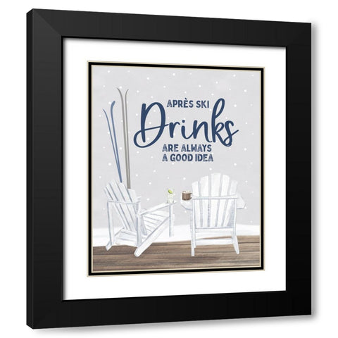 Winter Mountain Getaway portrait III-Drinks Black Modern Wood Framed Art Print with Double Matting by Tara Reed