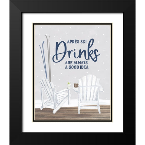 Winter Mountain Getaway portrait III-Drinks Black Modern Wood Framed Art Print with Double Matting by Tara Reed