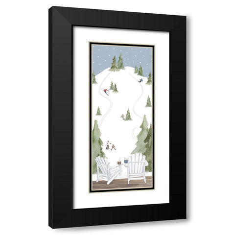 Winter Mountain Getaway panel II Black Modern Wood Framed Art Print with Double Matting by Tara Reed
