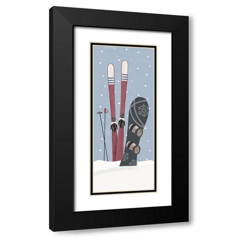 Winter Mountain Getaway panel III Black Modern Wood Framed Art Print with Double Matting by Tara Reed