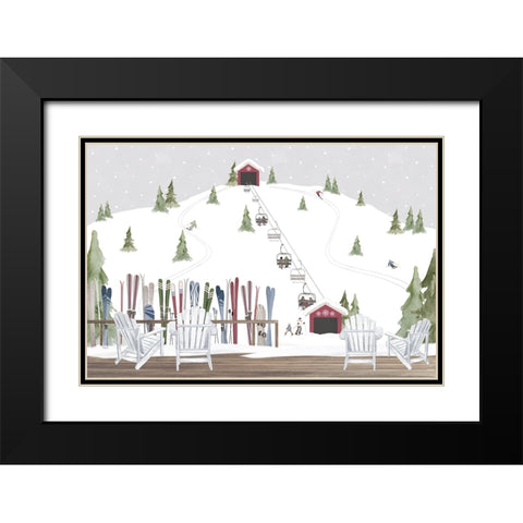 Winter Mountain Getaway landscape I Black Modern Wood Framed Art Print with Double Matting by Tara Reed