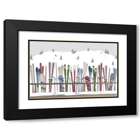 Winter Mountain Getaway landscape IV Black Modern Wood Framed Art Print with Double Matting by Tara Reed