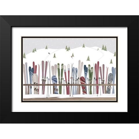 Winter Mountain Getaway landscape IV Black Modern Wood Framed Art Print with Double Matting by Tara Reed