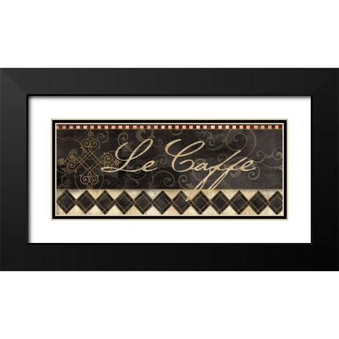 Le Cafe Sign I Black Modern Wood Framed Art Print with Double Matting by Coulter, Cynthia