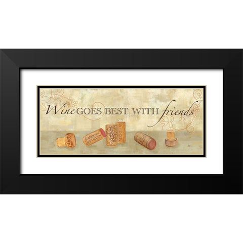 Wine Cork Sentiment II Black Modern Wood Framed Art Print with Double Matting by Coulter, Cynthia