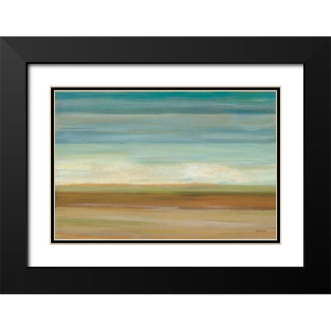 Turquoise Horizons Black Modern Wood Framed Art Print with Double Matting by Coulter, Cynthia