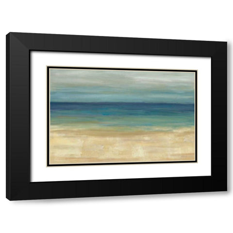 Navy Blue Horizons Black Modern Wood Framed Art Print with Double Matting by Coulter, Cynthia