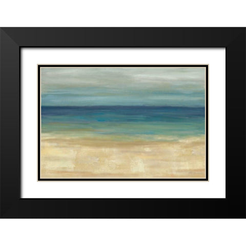 Navy Blue Horizons Black Modern Wood Framed Art Print with Double Matting by Coulter, Cynthia
