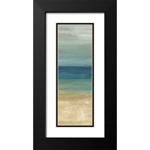 Navy Blue Horizons Panel II Black Modern Wood Framed Art Print with Double Matting by Coulter, Cynthia