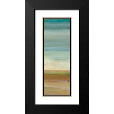 Turquoise Horizons Panel I Black Modern Wood Framed Art Print with Double Matting by Coulter, Cynthia