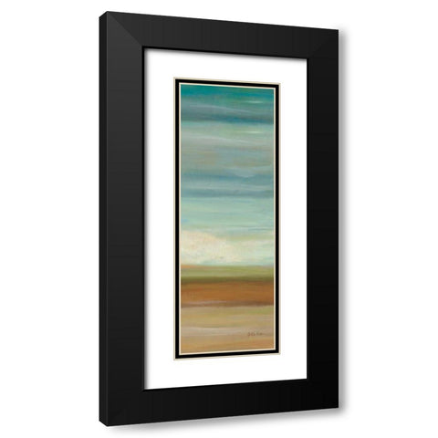Turquoise Horizons Panel II Black Modern Wood Framed Art Print with Double Matting by Coulter, Cynthia