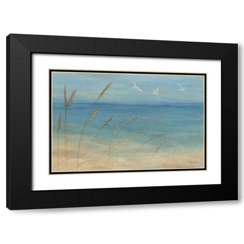 Seagrass Seagulls Black Modern Wood Framed Art Print with Double Matting by Coulter, Cynthia