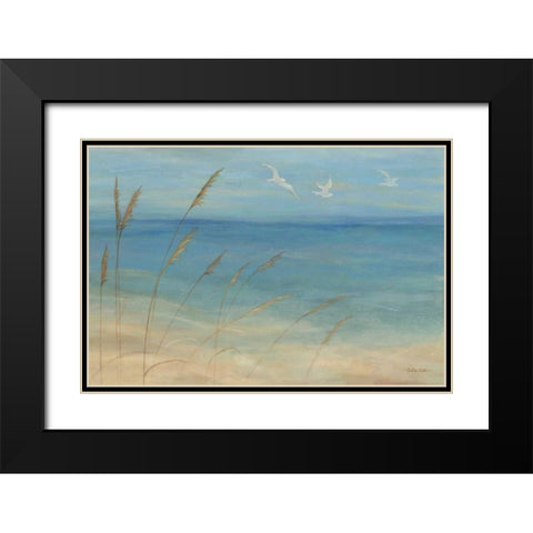 Seagrass Seagulls Black Modern Wood Framed Art Print with Double Matting by Coulter, Cynthia