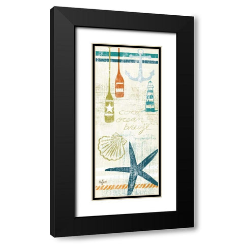 Nautical Brights Panels I Black Modern Wood Framed Art Print with Double Matting by Lyon, Rebecca