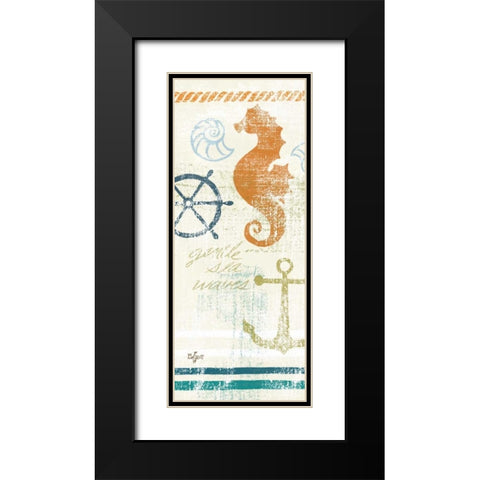 Nautical Brights Panels II Black Modern Wood Framed Art Print with Double Matting by Lyon, Rebecca