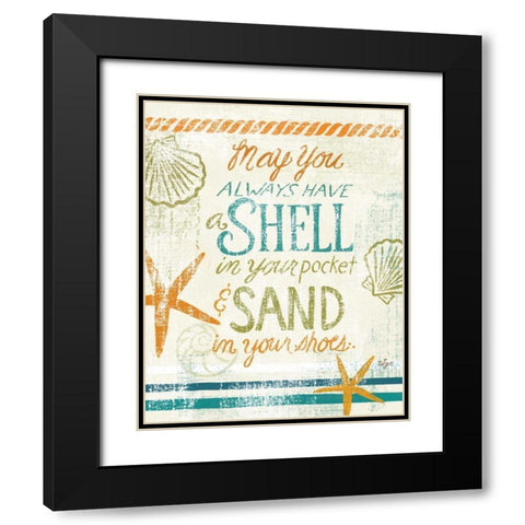 Coastal Sentiment I Black Modern Wood Framed Art Print with Double Matting by Lyon, Rebecca