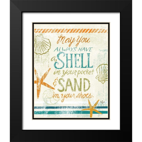 Coastal Sentiment I Black Modern Wood Framed Art Print with Double Matting by Lyon, Rebecca