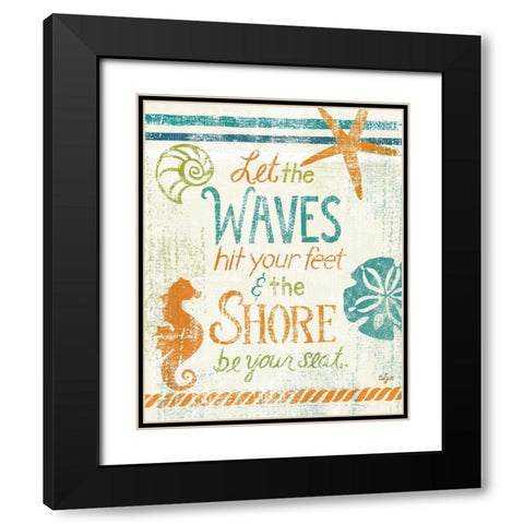 Coastal Sentiment II Black Modern Wood Framed Art Print with Double Matting by Lyon, Rebecca