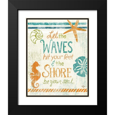 Coastal Sentiment II Black Modern Wood Framed Art Print with Double Matting by Lyon, Rebecca