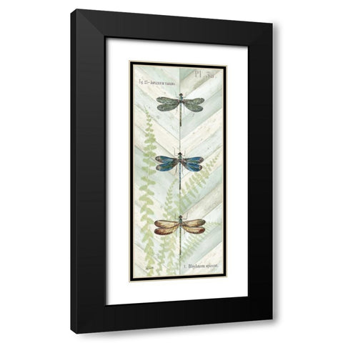 Dragonfly Botanical Panels I Black Modern Wood Framed Art Print with Double Matting by Tre Sorelle Studios
