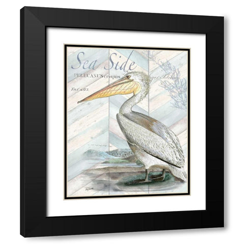 Shore Birds II Black Modern Wood Framed Art Print with Double Matting by Tre Sorelle Studios