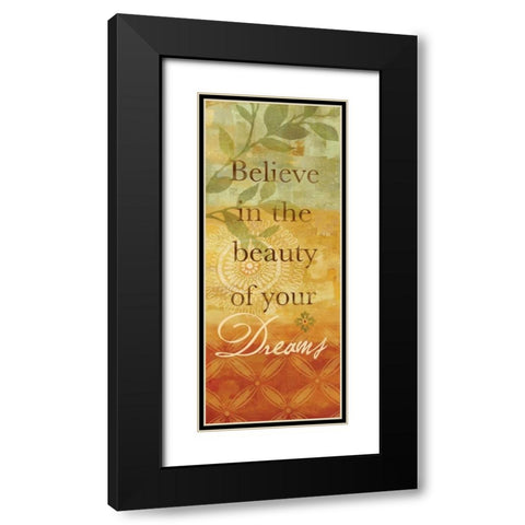 Sentiment Spice Panel I - dreams Black Modern Wood Framed Art Print with Double Matting by Coulter, Cynthia