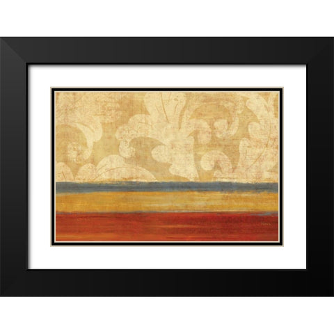 Tapestry Stripe Landscape Black Modern Wood Framed Art Print with Double Matting by Studio Nova