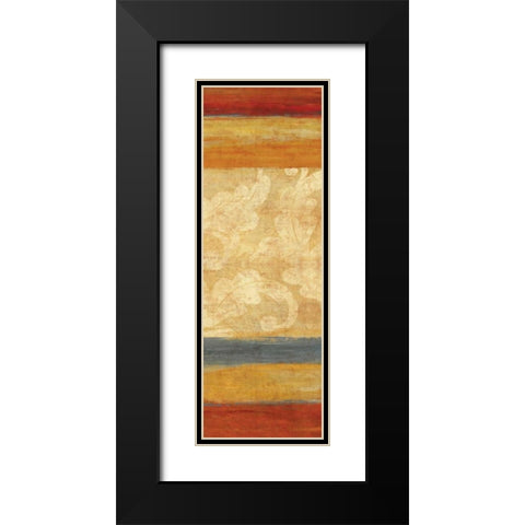 Tapestry Stripe Panel I Black Modern Wood Framed Art Print with Double Matting by Studio Nova