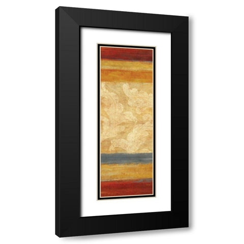 Tapestry Stripe Panel II Black Modern Wood Framed Art Print with Double Matting by Studio Nova
