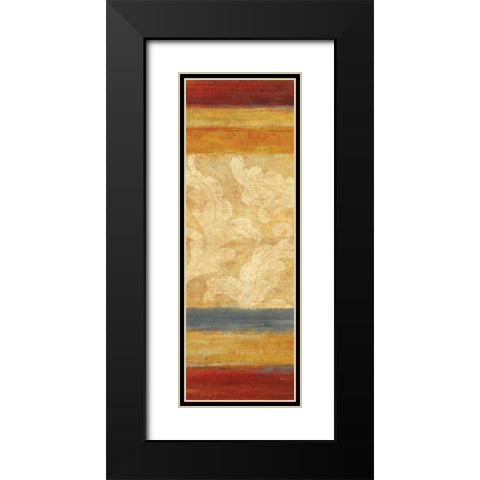 Tapestry Stripe Panel II Black Modern Wood Framed Art Print with Double Matting by Studio Nova