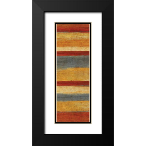 Abstract Stripe Panels I Black Modern Wood Framed Art Print with Double Matting by Studio Nova