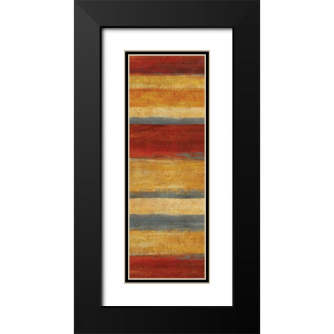 Abstract Stripe Panels II Black Modern Wood Framed Art Print with Double Matting by Studio Nova