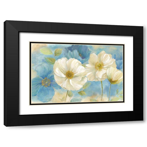 Watercolor Poppies Landscape  Black Modern Wood Framed Art Print with Double Matting by Coulter, Cynthia