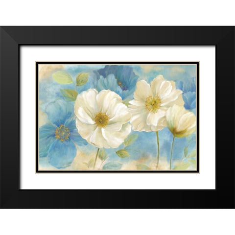 Watercolor Poppies Landscape  Black Modern Wood Framed Art Print with Double Matting by Coulter, Cynthia
