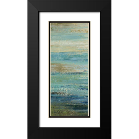 Blue Indigo Panel I  Black Modern Wood Framed Art Print with Double Matting by Studio Nova