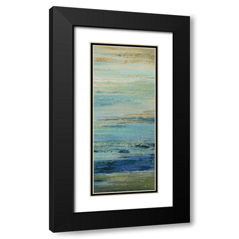 Blue Indigo Panel II  Black Modern Wood Framed Art Print with Double Matting by Studio Nova