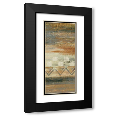 Siena Geometric Panel I  Black Modern Wood Framed Art Print with Double Matting by Studio Nova