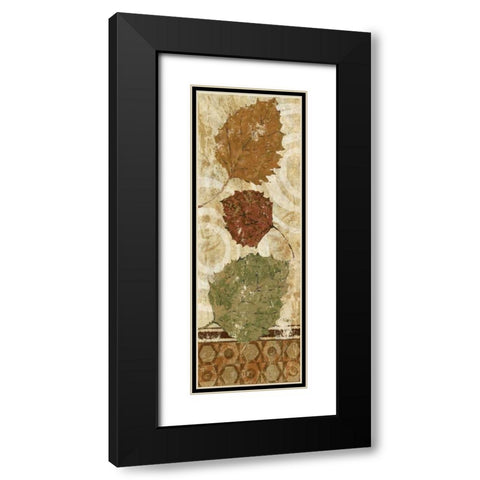 Golden Autumn Panel II  Black Modern Wood Framed Art Print with Double Matting by Studio Nova